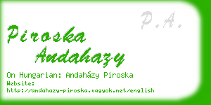 piroska andahazy business card