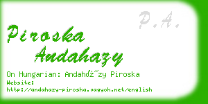 piroska andahazy business card